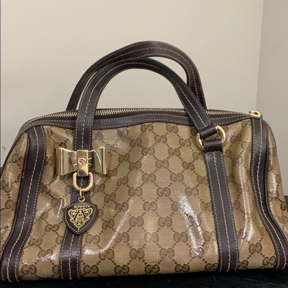 Gucci Duchessa Small Boston Brown Bag